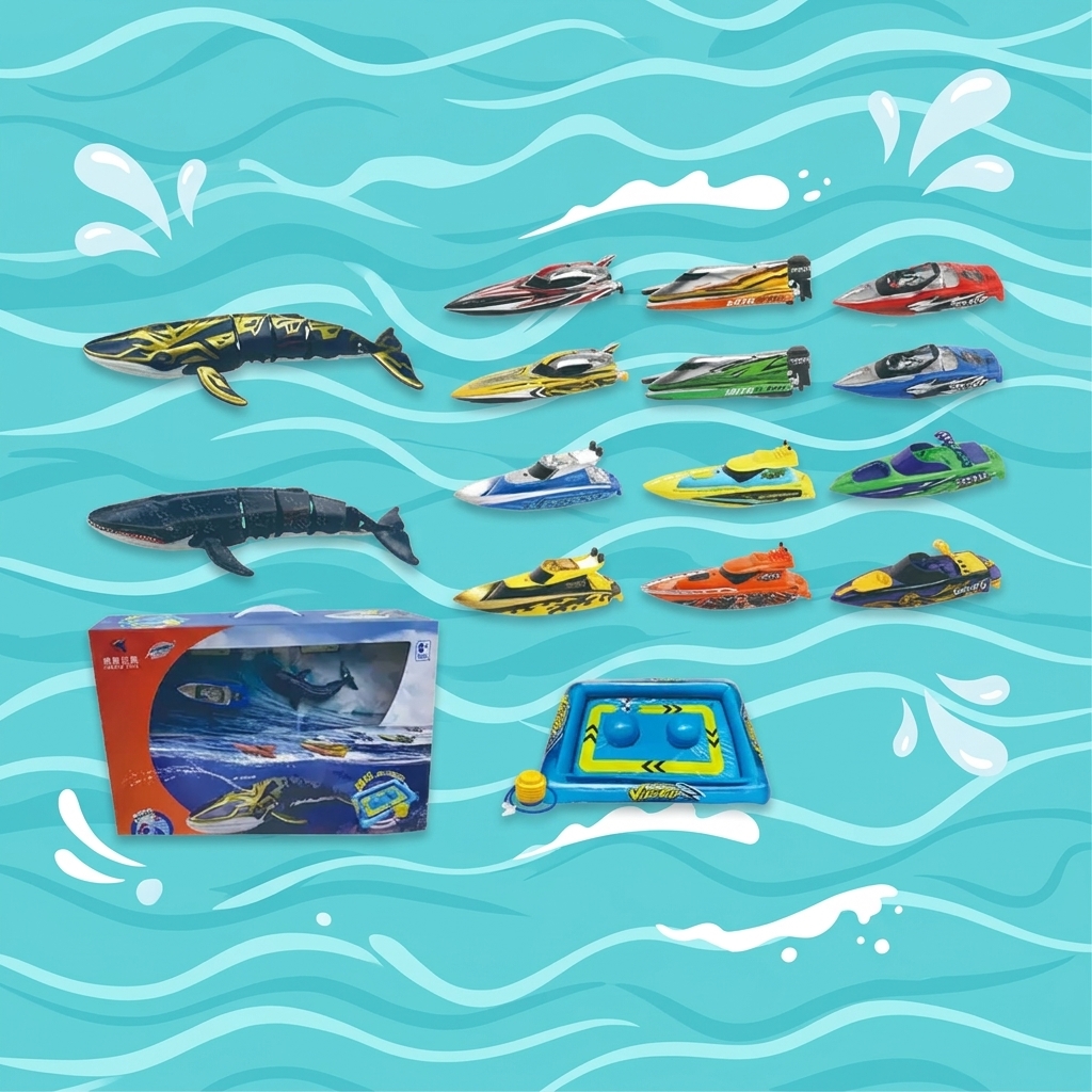 Hot Selling 2.4G Waterproof RC Boat Floating Swimming Swinging Plastic Electric Wireless Remote Control Whale Quois