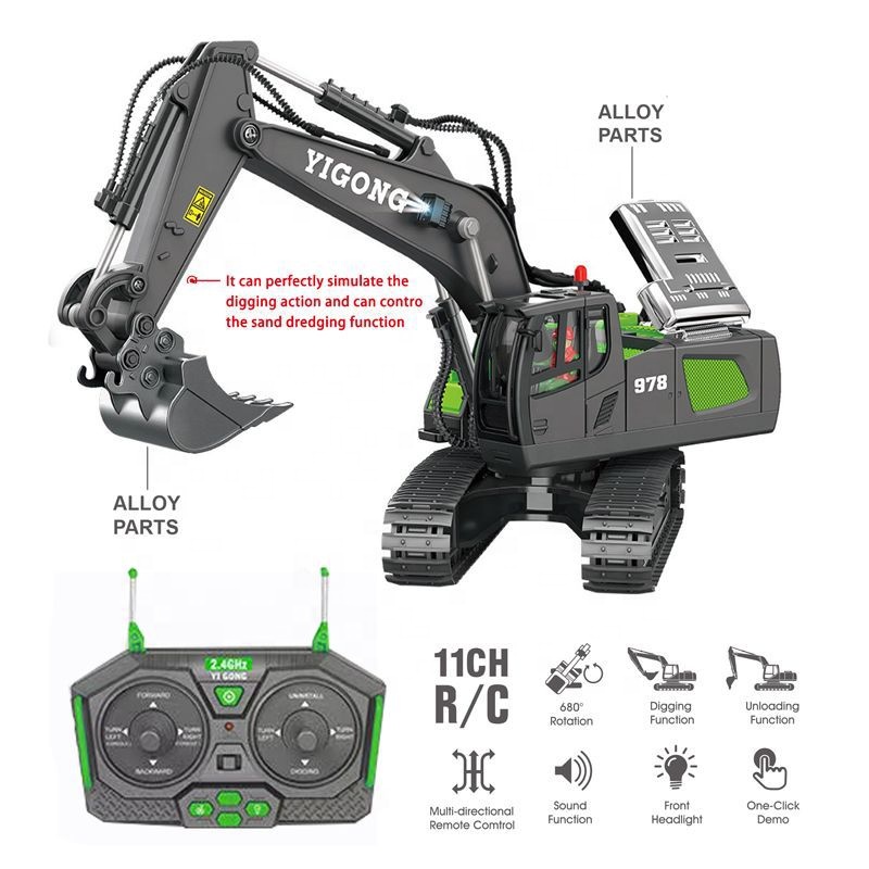 2.4G Alloy Remote Control Digger Excavator Toy Rc Dump Truck Toy Remote Control Engineering Vehicle