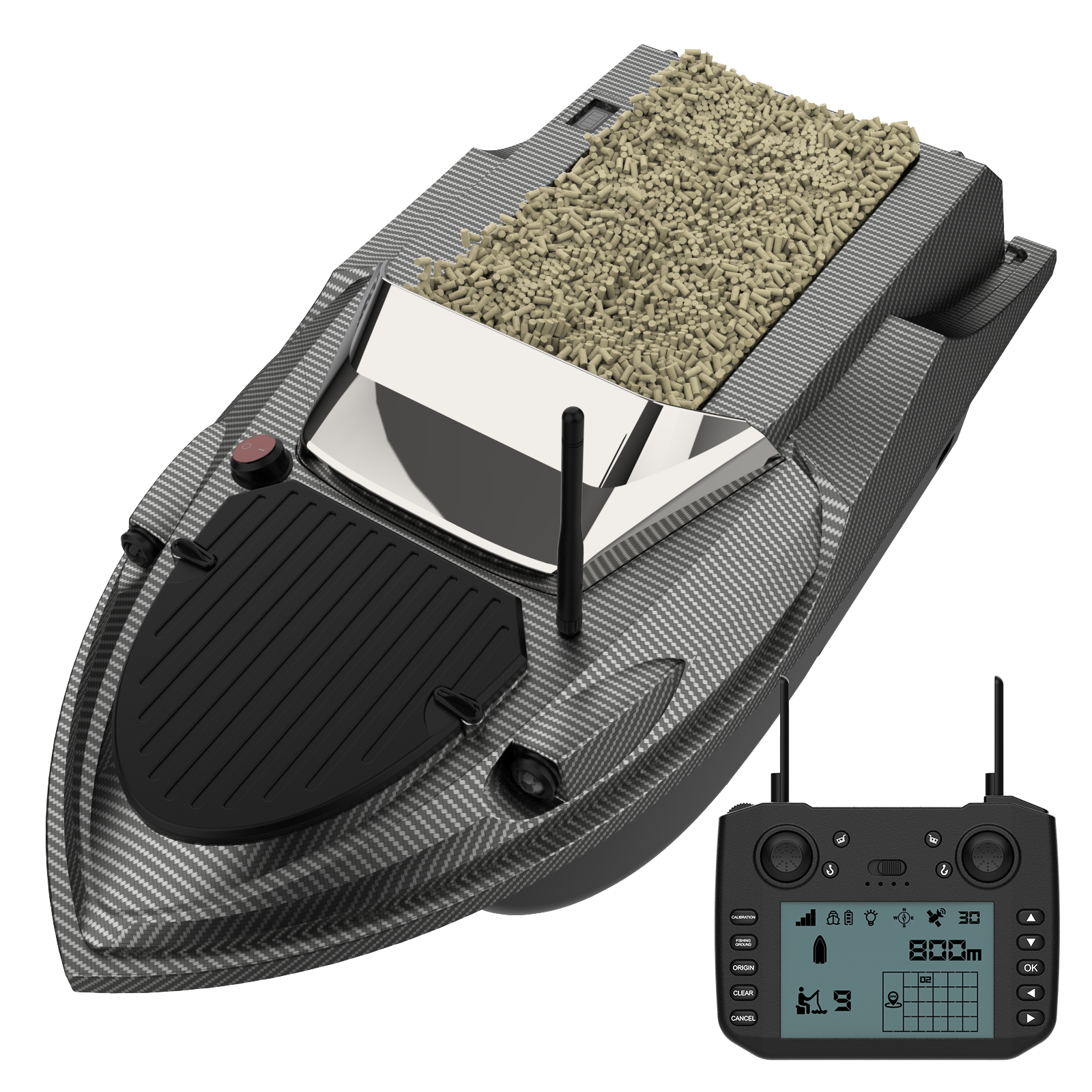 Flytec New V080 GPS Fish Finder Bait Boat 800M 180 Points 3KGS 12V 15KM/H High Speed Trawling RC Carp Fishing Boat Plastic