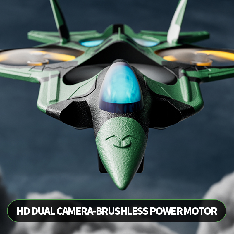F1 Foam Brushless Dual-Takeoff Optical Flow Positioning RC Fighter Drone Beginner-Level Toy Aircraft for Kids