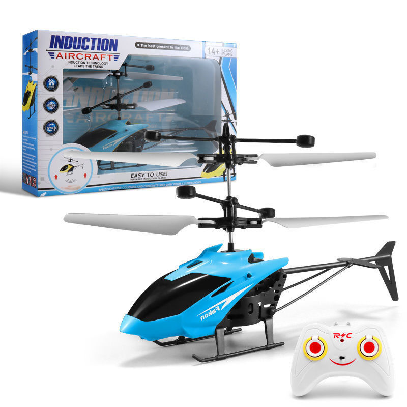 Mini RC Helicopter Rechargeable RC Fall Resistant Remote Control Helicopter Kids Outdoor Play Beginner Plastic Electric