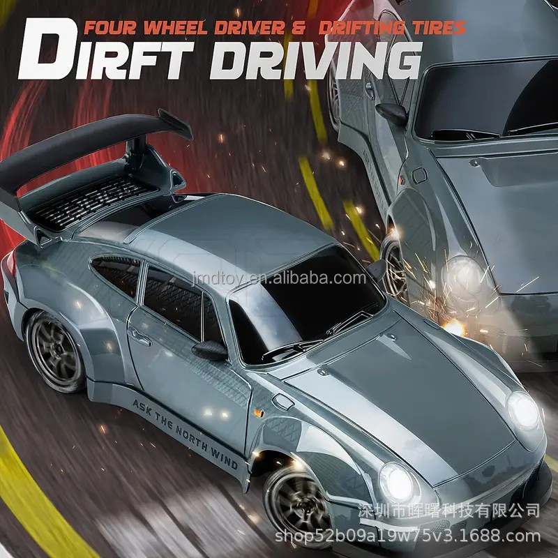 1/24 2.4Ghz 4WD 911 GTR Model Vehicle Super Sports Rc Racing Car 20km/h High Speed Hobby Grade Brushless Rc Drift Car 4x4 Toy