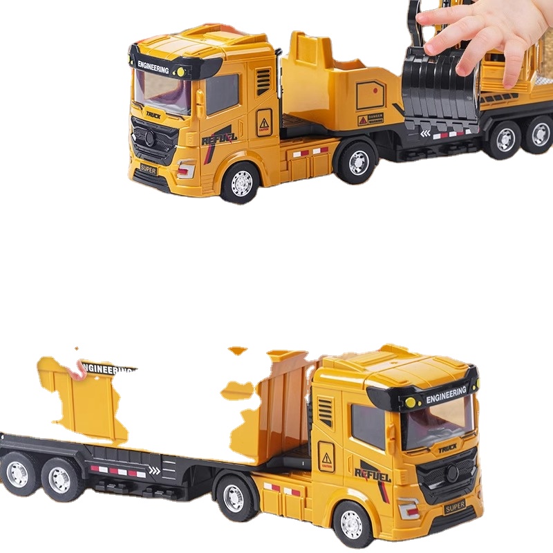 MSChildren's Remote Control Inertia Truck Excavator Diecast Plastic Engineering Vehicle Toy for Kids Vehicle Simulation Toy