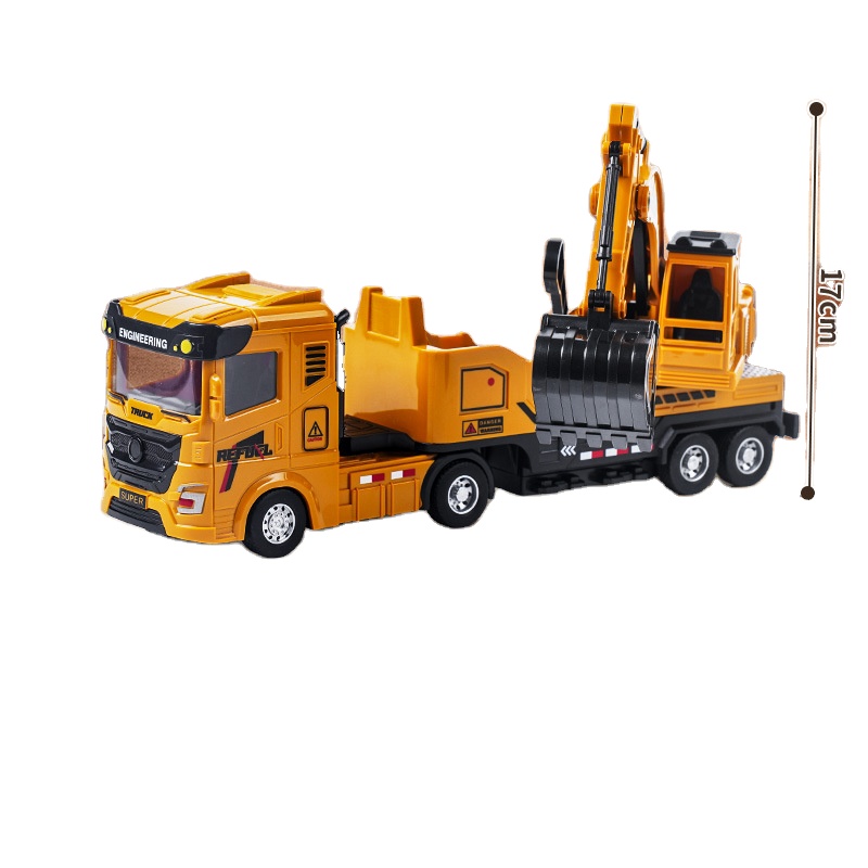 MSChildren's Remote Control Inertia Truck Excavator Diecast Plastic Engineering Vehicle Toy for Kids Vehicle Simulation Toy