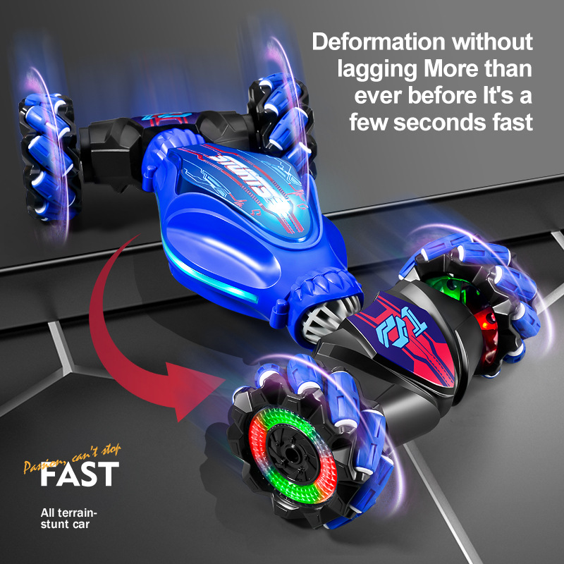 RC Off-Road Climbing Four-Wheel Drive Stunt Transforming Drift Racing Car LED Gesture Sensing Remote Control for Kids Boys