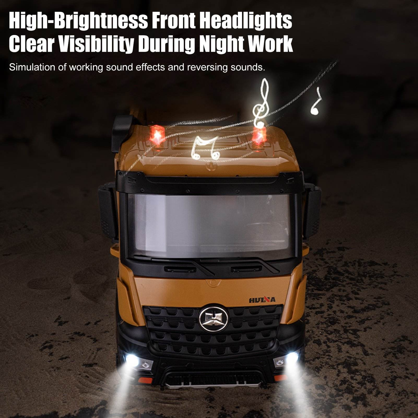 Hot Huina 1536 1:14 Scale 2.4GHz Alloy Metal RC Dump Truck with USB Cable 12-Channel Control 25M+ Range Ready-to-Go