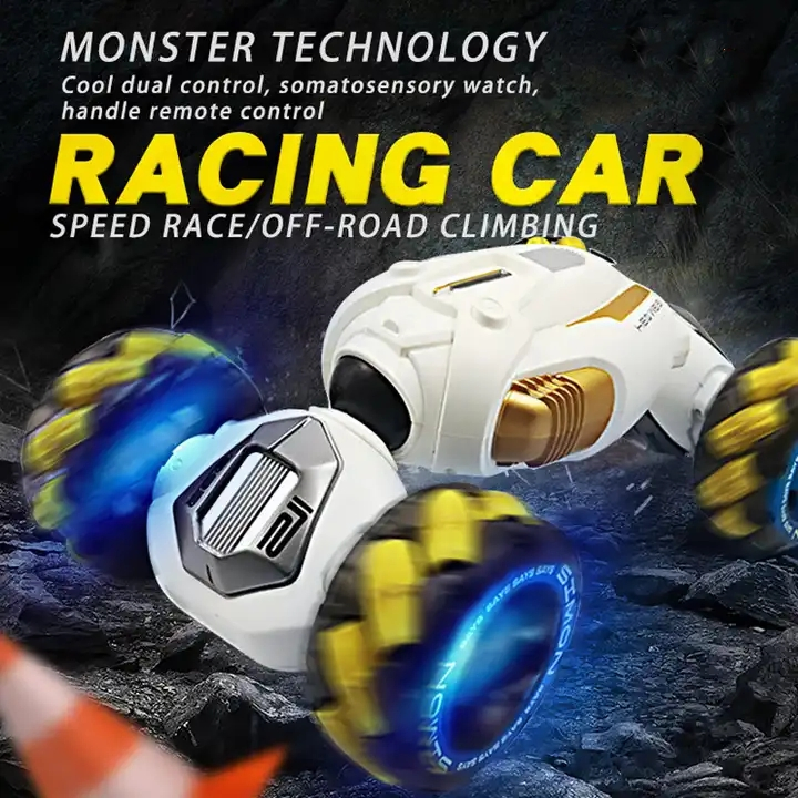 2.4GHz Double RC 360-Degree Rotation Stunt Drift Vehicle for Children with Lights