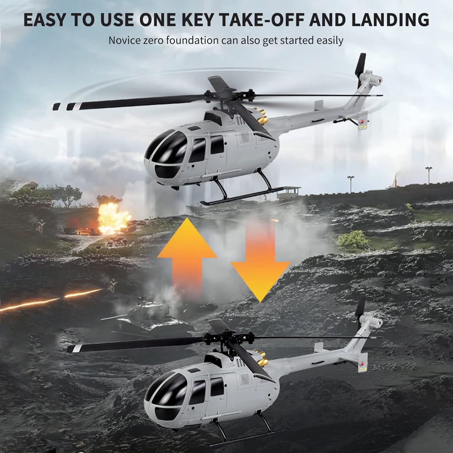 DWI 2.4Ghz RC Helicopter Remote Control Drone Single Propeller Without Ailerons Altitude Hold Toy for Kids and Beginners