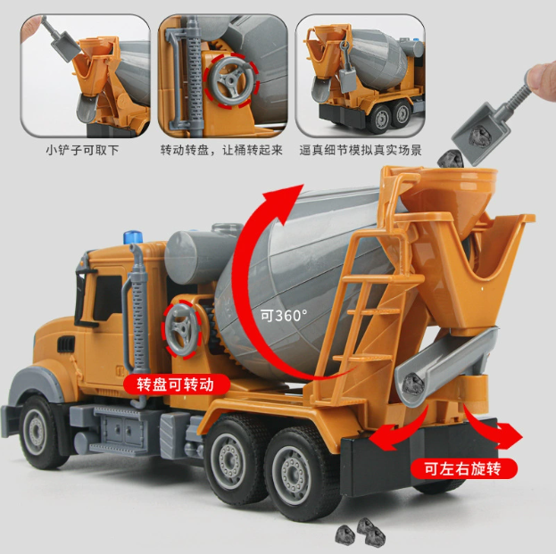 Large-Size Remote Control Construction Vehicle Sanitation Truck Dump Truck Mixer Truck Boys' Simulated Electric Vehicle Kids Toy