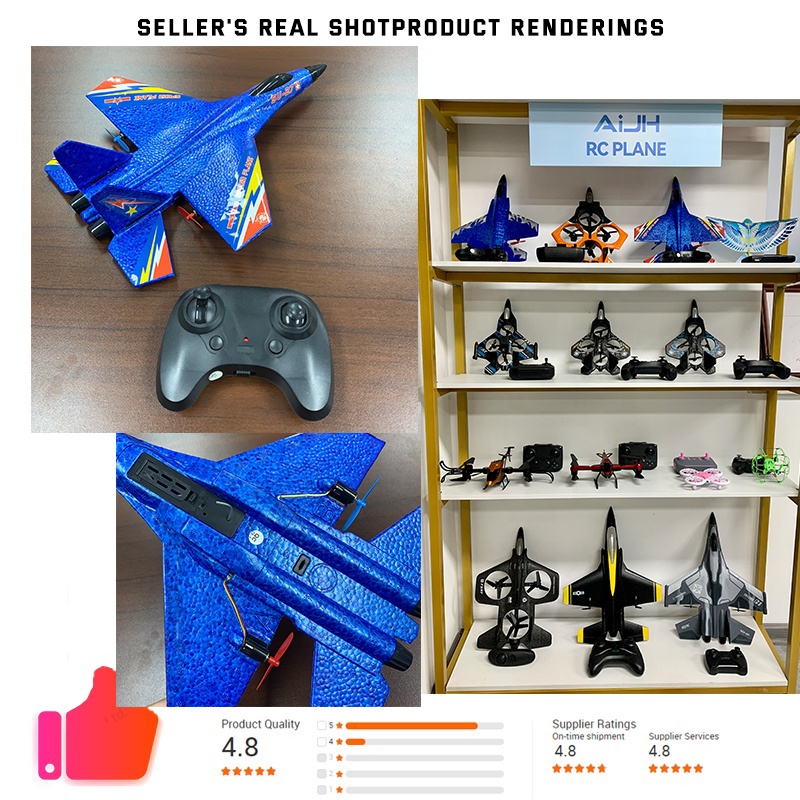 AiJH Hot EPP Su 27 Rc Airplane Aircraft Model Fighter Fixed-Wing Glider Rc Foam Plane Anti-fall Unbreakable Fighter Jet Rc Plane