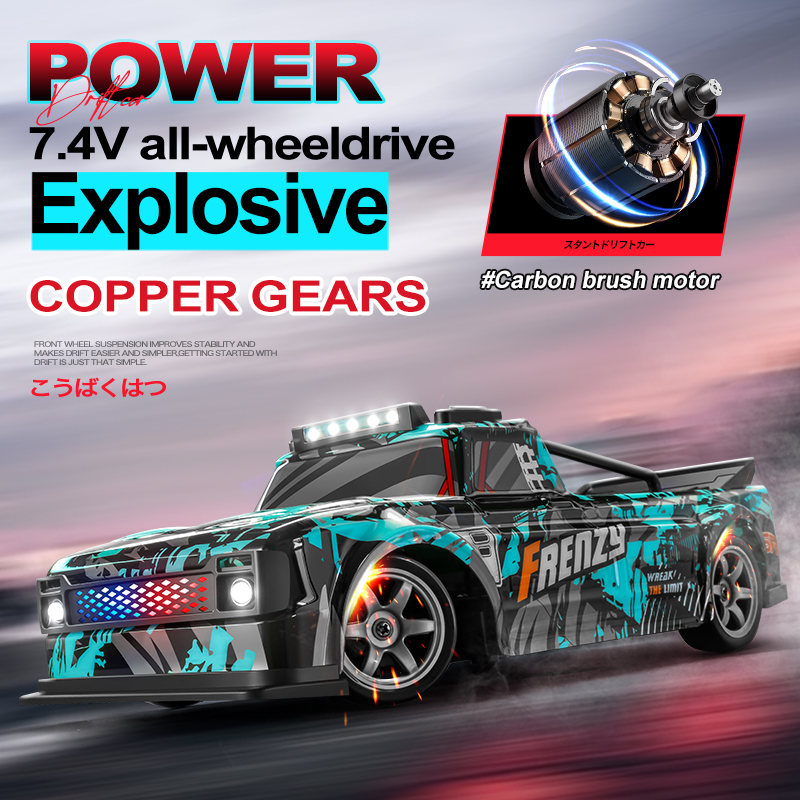 1 16 Scale 4WD Drifting Racing Green Blue RC Vehicle Remote Control High Speed RC Drift Car with 2 Colors