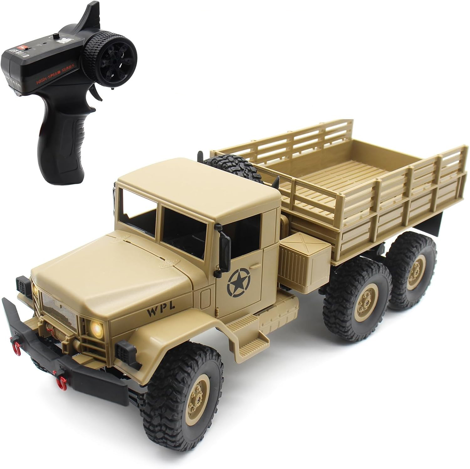 Dwi Dowellin RC Military Truck - 6x6 Road Remote Control Car, 4WD Remote Control Truck ,Rock Army Transport Vehicle Toy