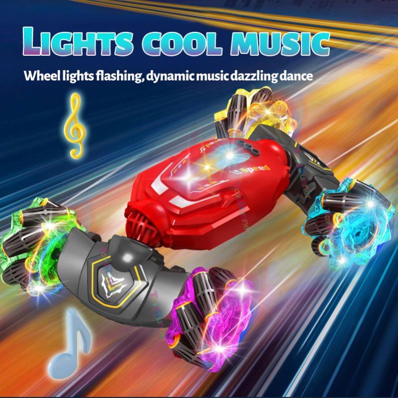 New Four-Wheel Electric Remote Control Car RC Off-Road Vehicle Mini 4X4 Toy Twisting Stunt Double Side Remote Control USB Cable