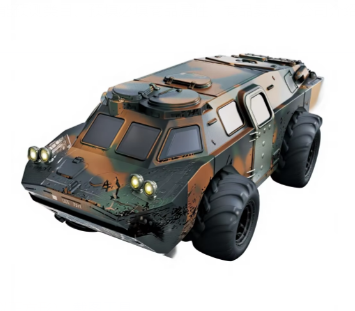 New High Speed Amphibious RC Armored Vehicle-Waterproof 2.4GAll Terrain Military Truck Toy for Boys