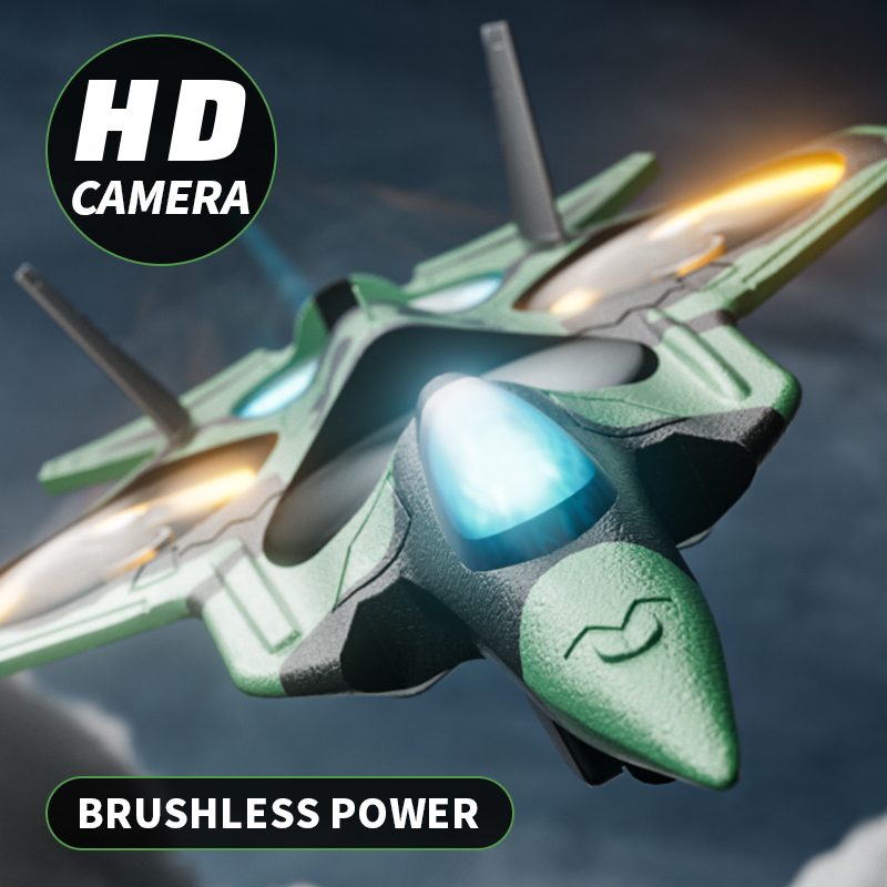 F1 Foam Brushless Dual-Takeoff Optical Flow Positioning RC Fighter Drone Beginner-Level Toy Aircraft for Kids