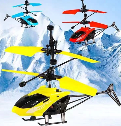 Mini RC Helicopter Rechargeable RC Fall Resistant Remote Control Helicopter Kids Outdoor Play Beginner Plastic Electric