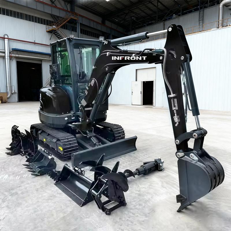 Hot Selling Kubota Agricultural Bagger 1.2 Ton 1.5 Ton Mini Excavator INFRONT 3.5Ton Excavator Small Diesel Digger Prices