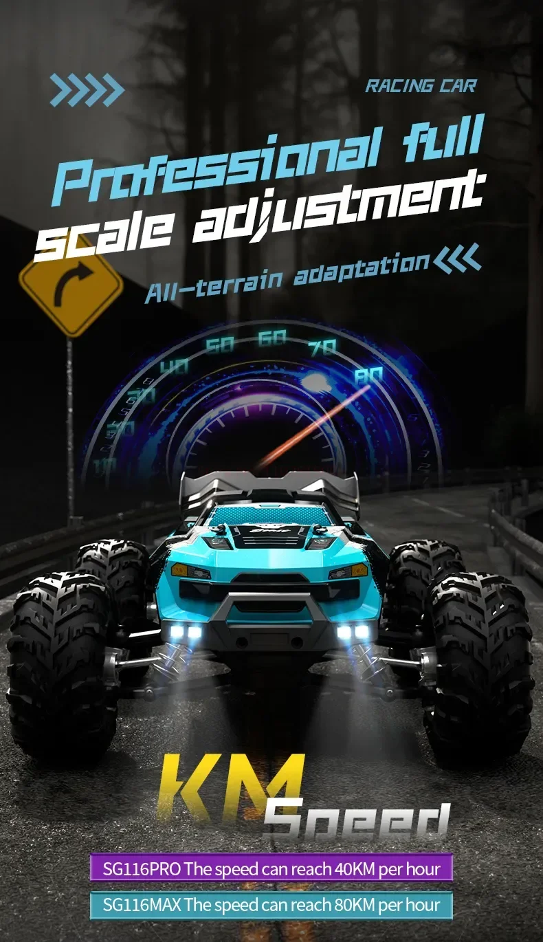 80KM/H ZLL SG116 MAX SG116MAX Brushless RC Car 1: 16 4WD High Speed Racing Cars Remote Control Toys Vehicle