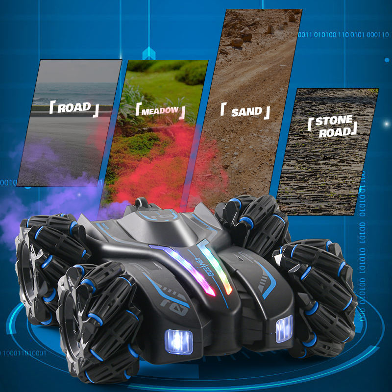 AiJH Dual-Sided Racing RC Car 4WD Drive Stunt Vehicle Spray Double 2.4GHz Remote Control Car Toys