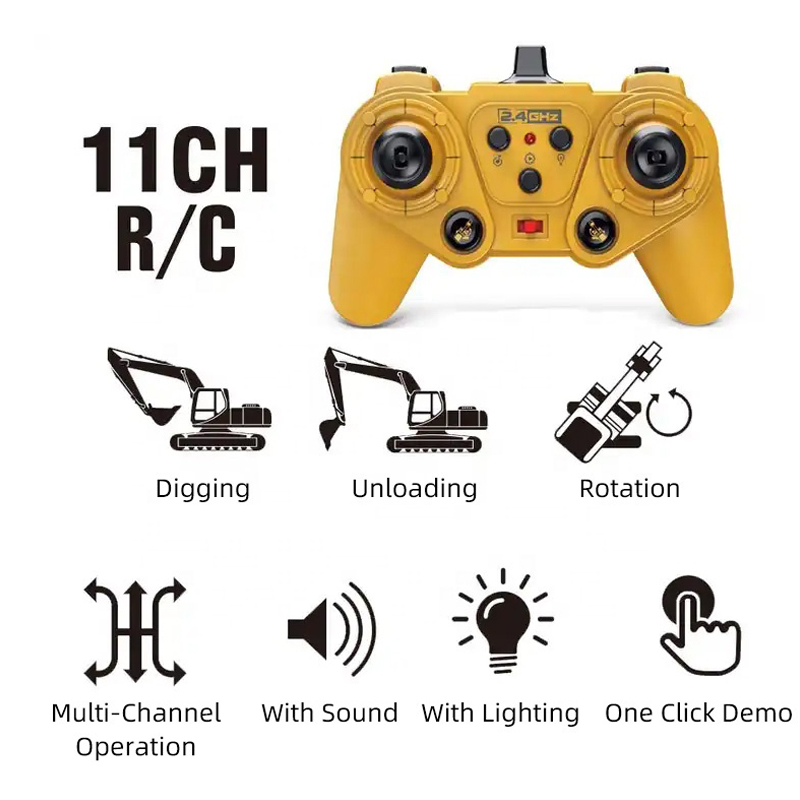 AiJH 1:20 RC Excavator Toys Bulldozer Engineering Rremote Control Construction Vehicle Alloy Excavator RC Truck Toys