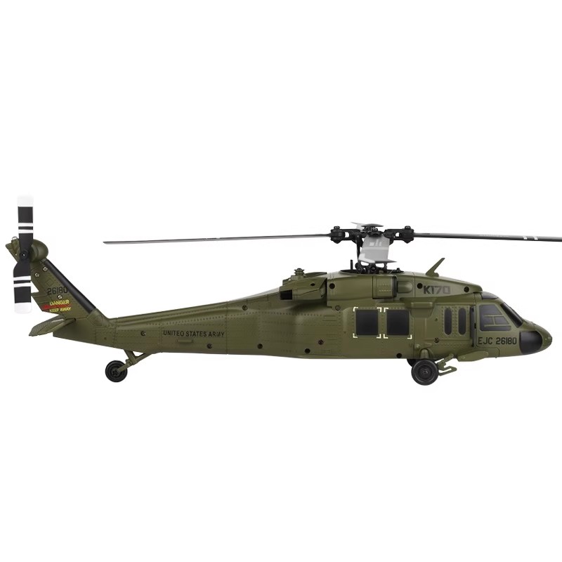HYUE K170 Rc Helicopter UH-60L 4CH Brushless Helicopter with Gyro and Light-emitting Diode Light Durable Aircraft Toy Gift