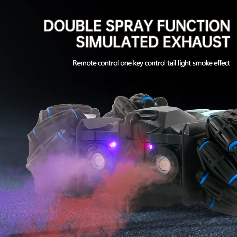 AiJH Dual-Sided Racing RC Car 4WD Drive Stunt Vehicle Spray Double 2.4GHz Remote Control Car Toys