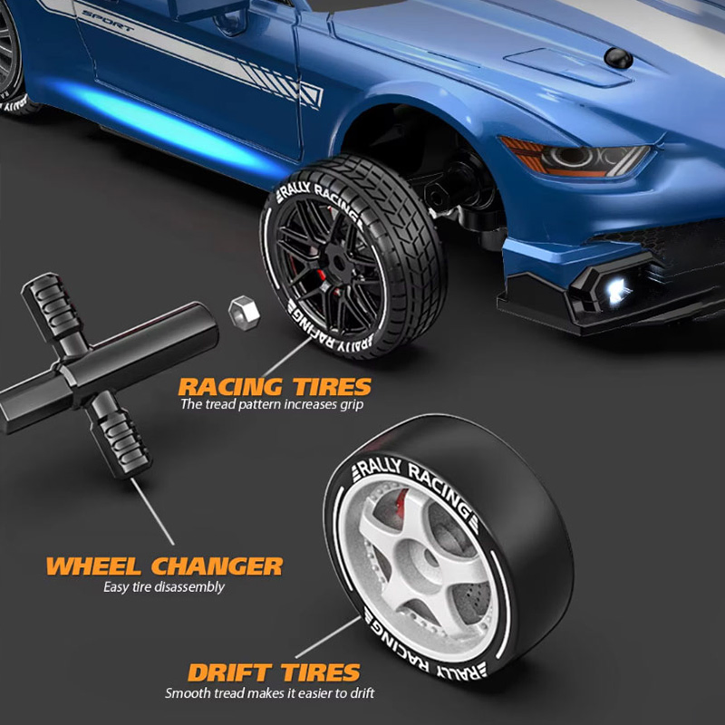 AiJH Remote Control Car RC Half-Scale Drift Car 1: 24 RC Vehicle with LED Lights RTR Speed Trim RC Racing Sport Car