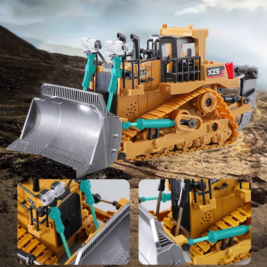1:24 Scale Alloy 2.4Ghz 9-Channel RC Excavator Truck Music Sounds 40m Range Charger Included Indoor-Outdoor Ready-to-Go