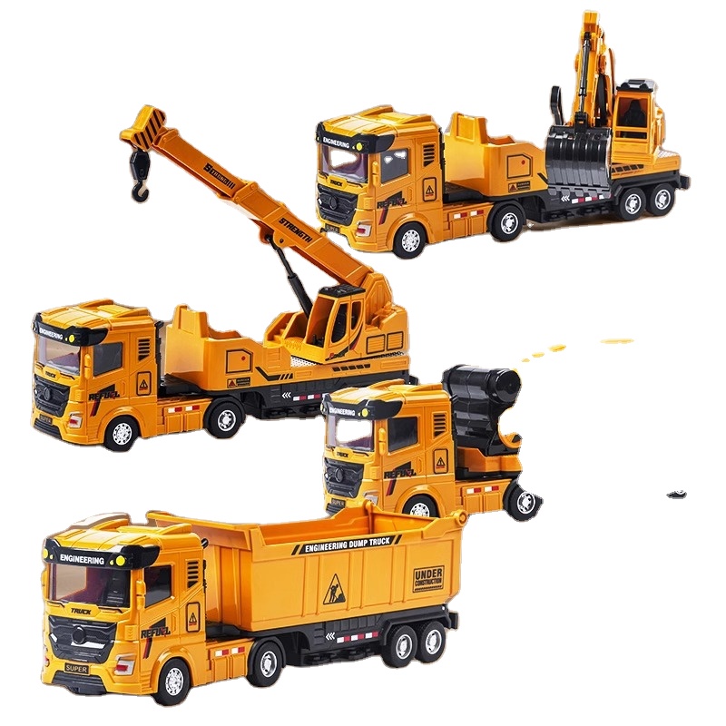 MSChildren's Remote Control Inertia Truck Excavator Diecast Plastic Engineering Vehicle Toy for Kids Vehicle Simulation Toy