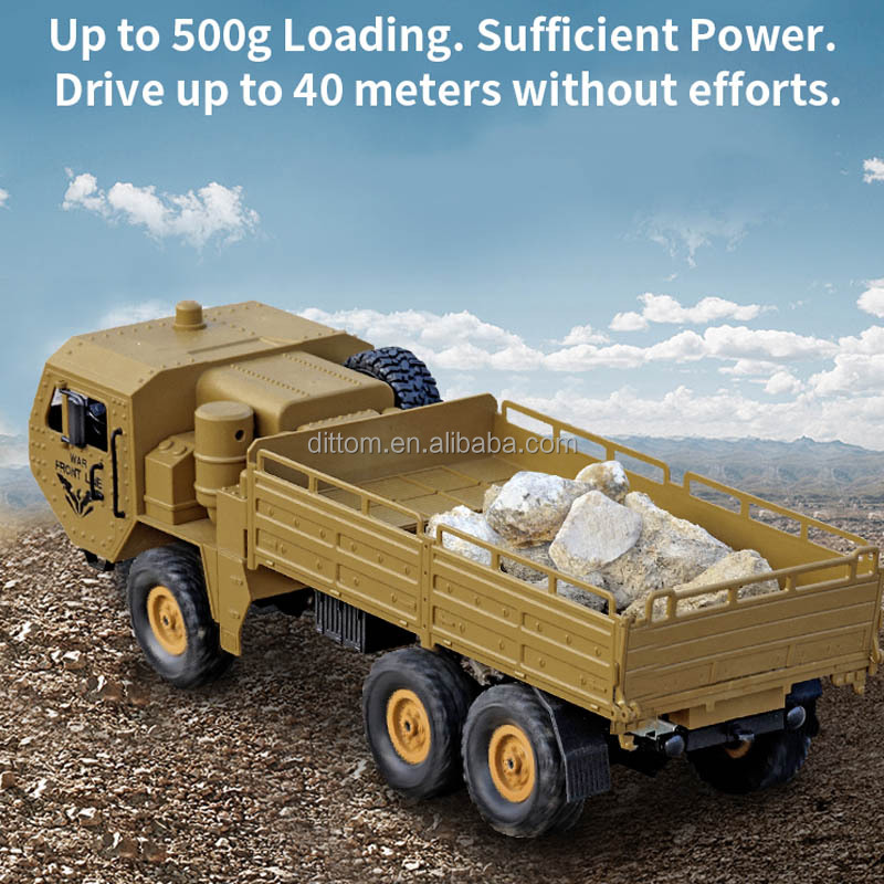 2.4G 6WD Rc Armored Truck Car 6Wheels Driving Military Pickup Truck