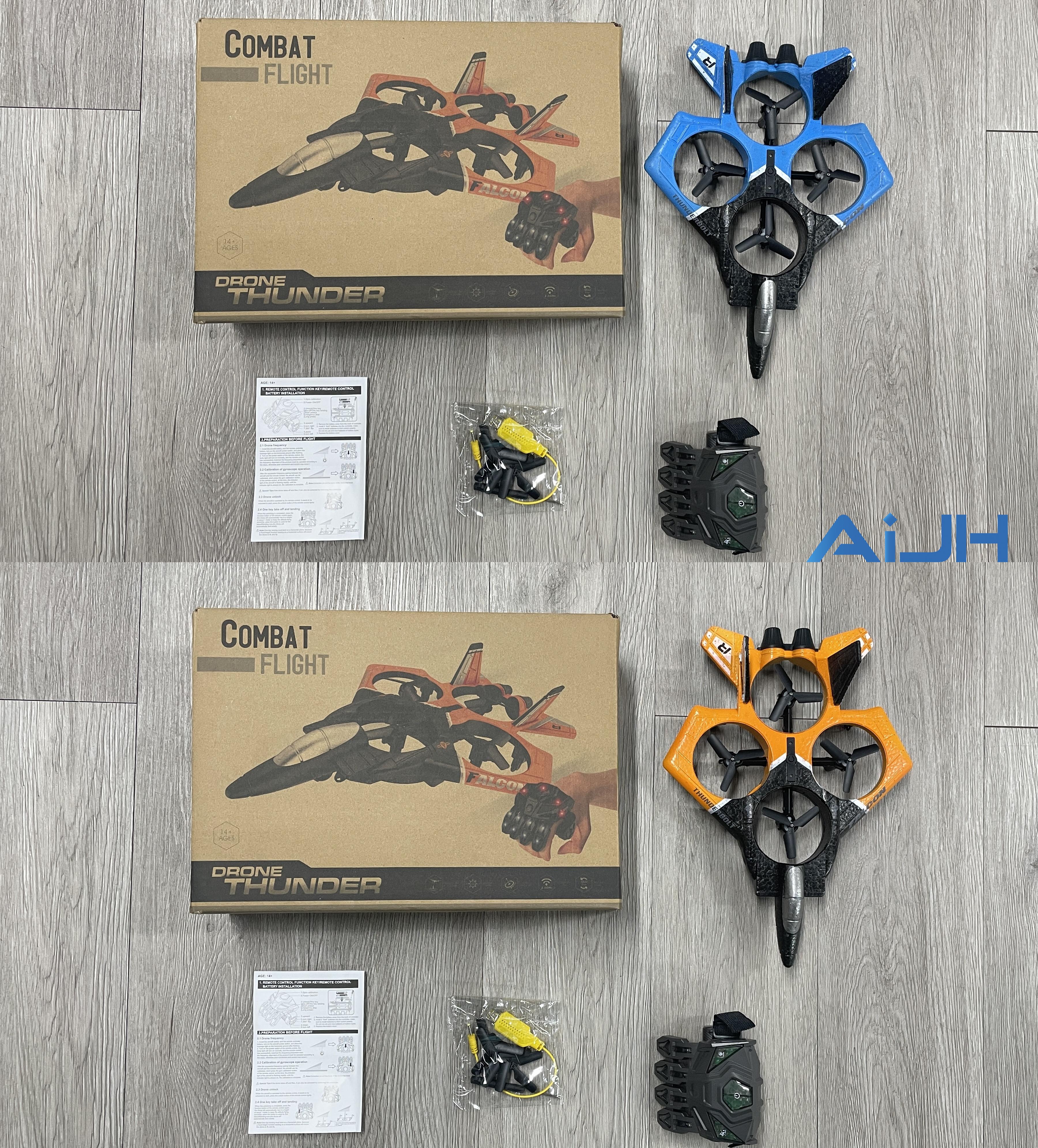 AiJH EPP Rc Plane Remote Control Plane RC Fighter Jet With Light 360 Flip Quadcopter 2.4 GHz Connection Beginner RC Plane Toy