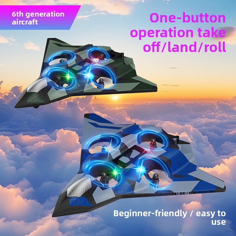 New Sixth-generation USB-Charged Remote-controlled Aircraft Fighter Jet Bomber Foam Flying Toy Aerobatic Performance Airplane