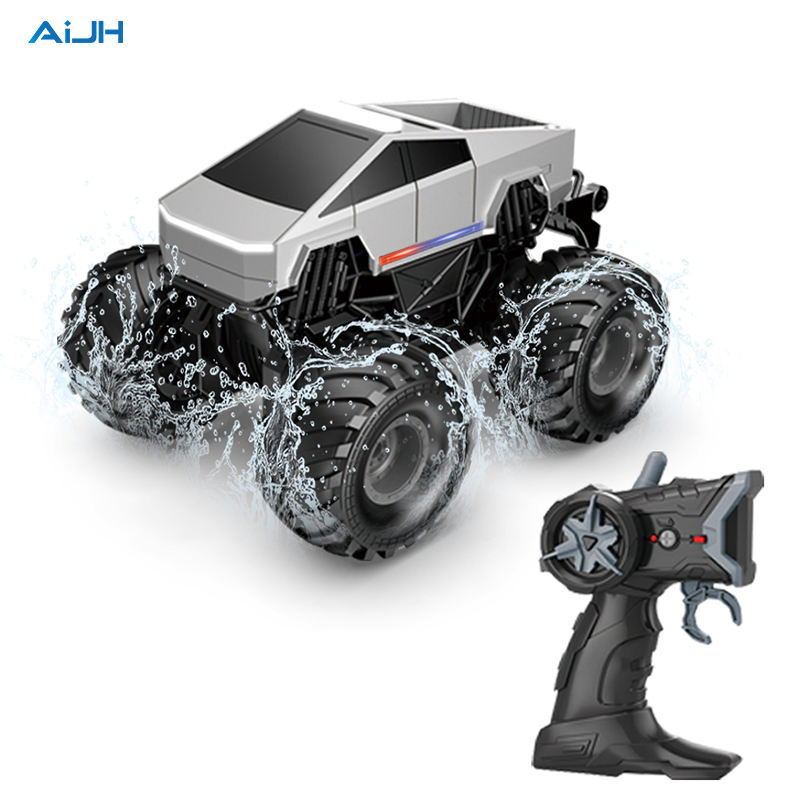 AiJH Wholesale Amphibious RC Car Waterproof Remote Control Stunt Vehicle with LED Lights All-Terrain Drift Car Kids Gift