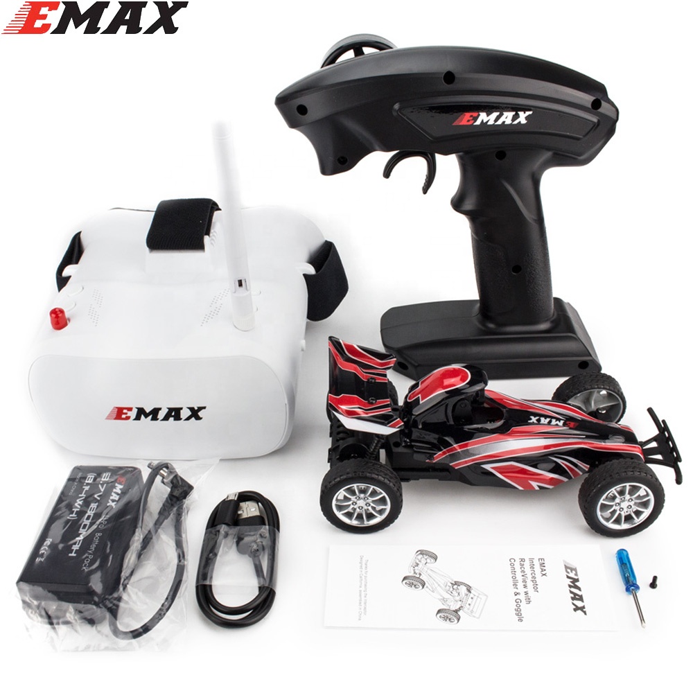 Emax Interceptor FPV Racing Car 2.4G Radio Control High Speed With Camera Glasses RC Car 2~3S RTG Version for Gift