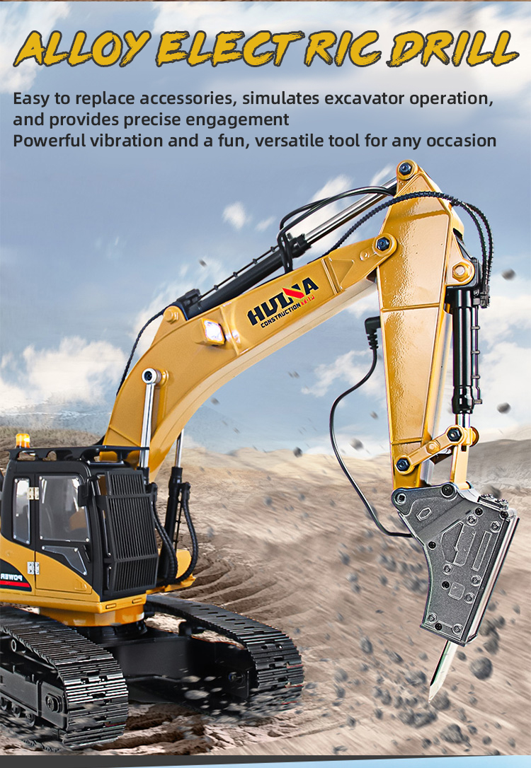 Huina 1580 1:14 All Metal Remote Control Excavator RC Excavator Construction Engineering Vehicle Car Toys