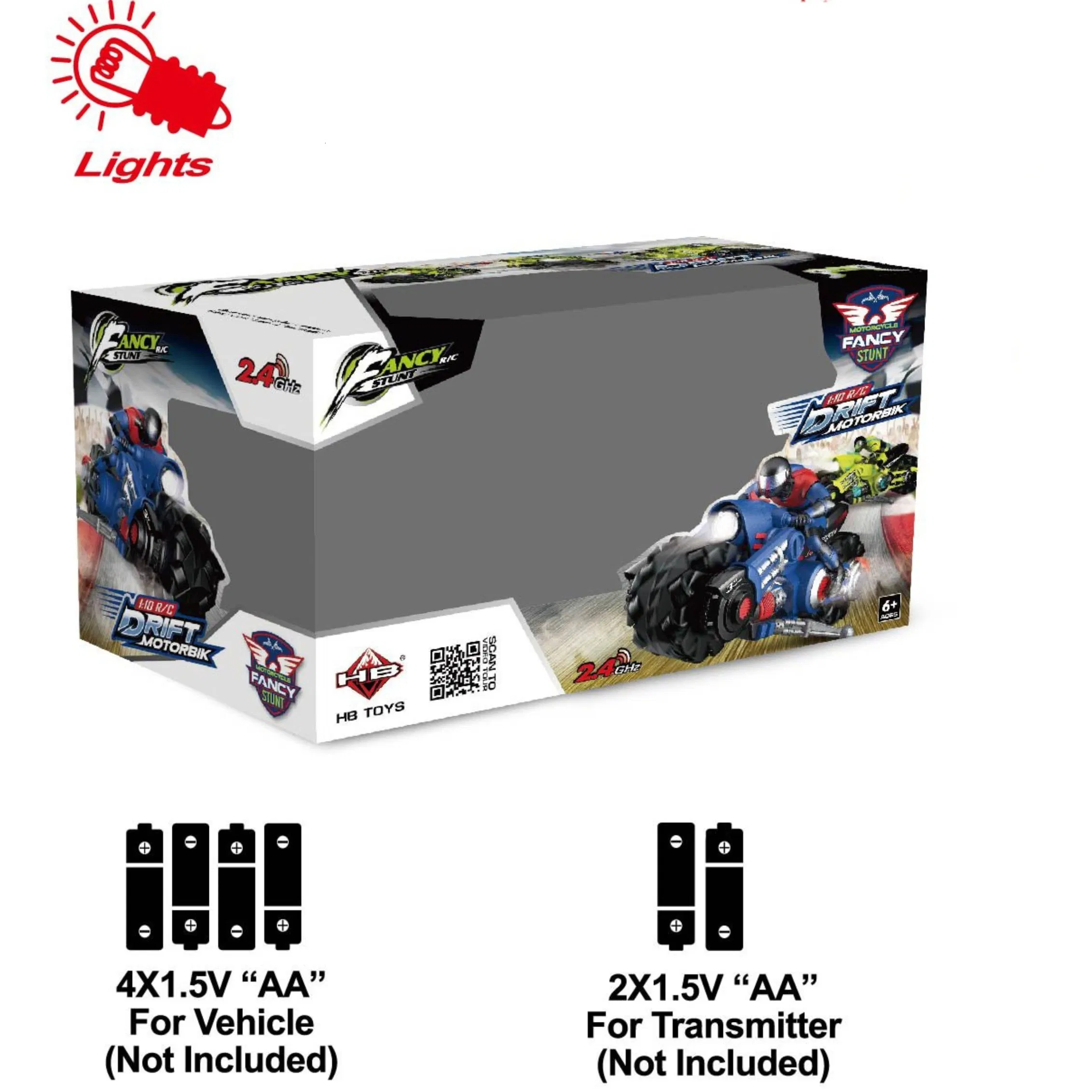 1: 10 RC Motorcycle Rotation Drift RC Car Electric Vehicle with USB