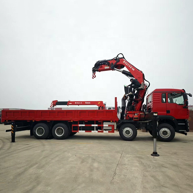8 Section Boom Crane Shacman F3000 8x4 35 Ton Optional Wireless Remote Control Truck Mounted Folding Crane for Construction