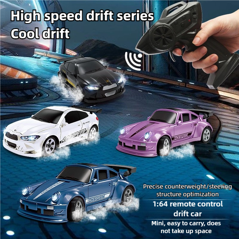 Hot Sale 2.4G 4WD 1:64 Scale Mini RC Drift Car High-Speed Remote Control Ready-to-Go Indoor-Outdoor Racing Toy LED USB Cable