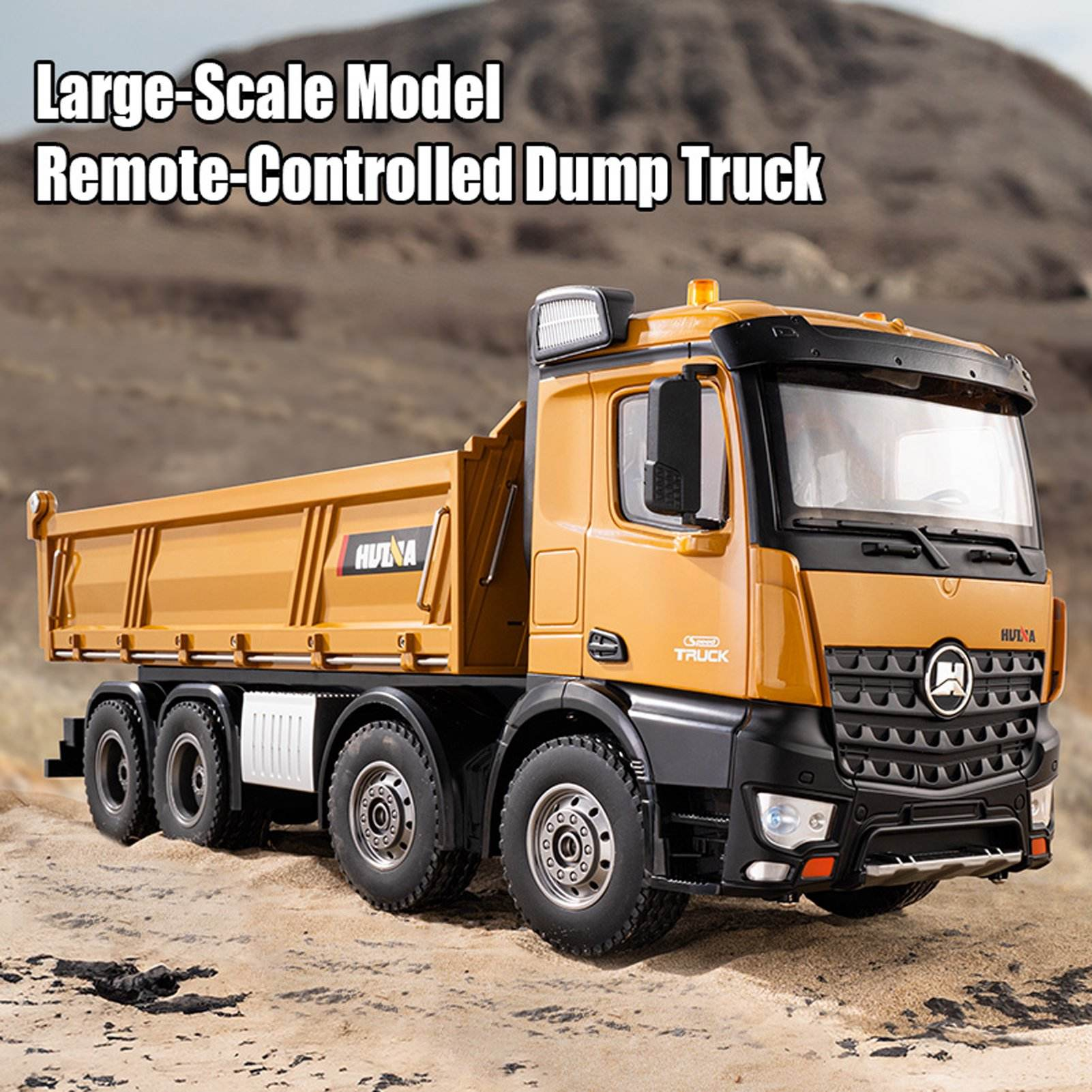 Hot Huina 1536 1:14 Scale 2.4GHz Alloy Metal RC Dump Truck with USB Cable 12-Channel Control 25M+ Range Ready-to-Go