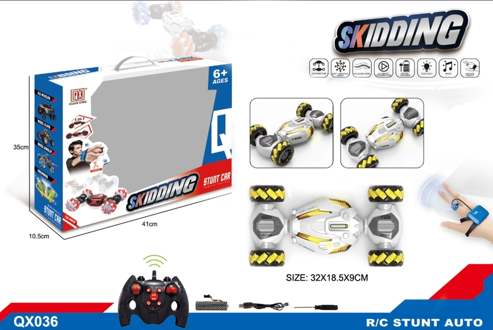 2.4GHz Double RC 360-Degree Rotation Stunt Drift Vehicle for Children with Lights