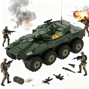Hongwang New Amphibious Remote Control Armored Vehicle with 360 Rotation on the Spot Eight-wheel Drive 6 Channels USB Cable