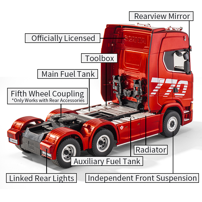 AiJH 1:18 Alloy RC Truck 2.4GHZ Trailer Engineering Car1501 1502 Light and Sound HUINA 19CH Remote Control Tractor Trailer