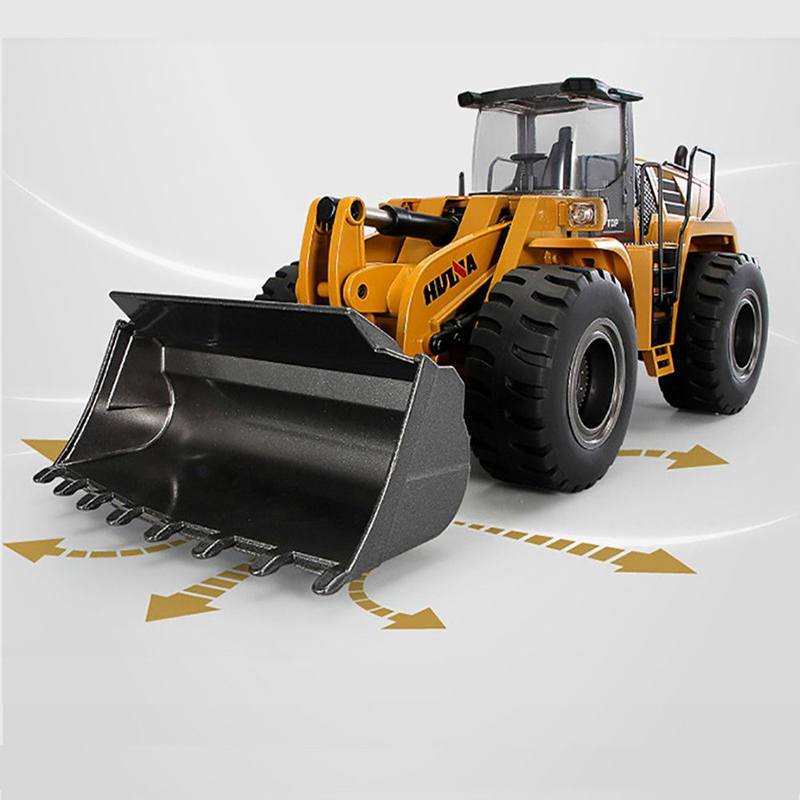 Huina 1583 V4 Led Lights 1 14 Simulation Heavy Sound Radio Control RC Hydraulic Loader Engineering Vehicle for Adults