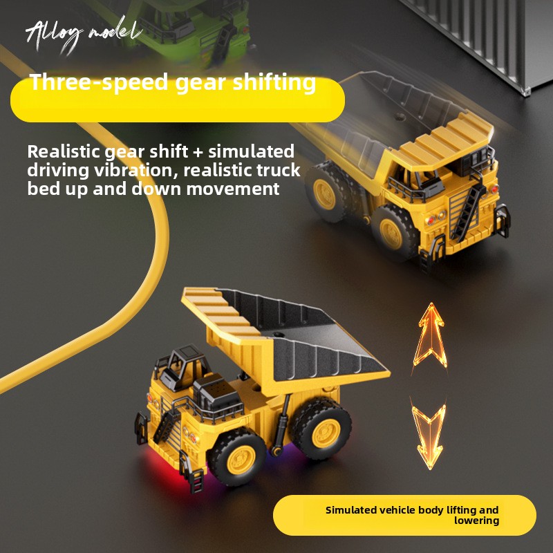Mini Engineering Vehicle 1 64 Alloy Die-Cast Electric-Powered Heavy-Duty Dump Truck for Boys Ages 14+ RC Toy Model
