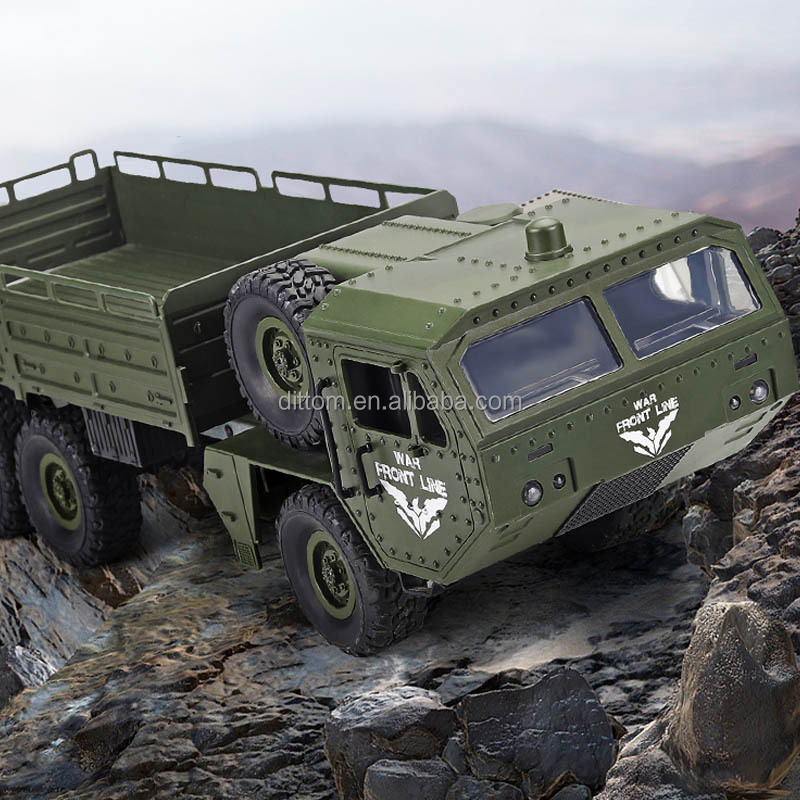 2.4G 6WD Rc Armored Truck Car 6Wheels Driving Military Pickup Truck