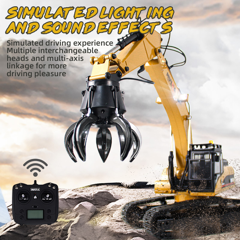 Huina 1580 1:14 All Metal Remote Control Excavator RC Excavator Construction Engineering Vehicle Car Toys