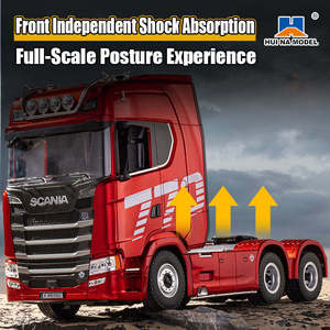 Huina 1501 1502 Car Head 770S V8 1/18 RC Alloy Tractor Truck 19CH 2.4G Engineering Trailer Truck With Light And Sound Toys