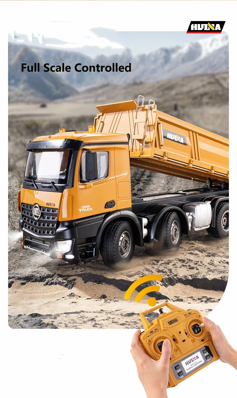 SJY-1536 Model R/C Dump Truck Loading Car Remote Controlled Car Construction Engineering Truck 1/14 Scale Rc Vehicle Toys