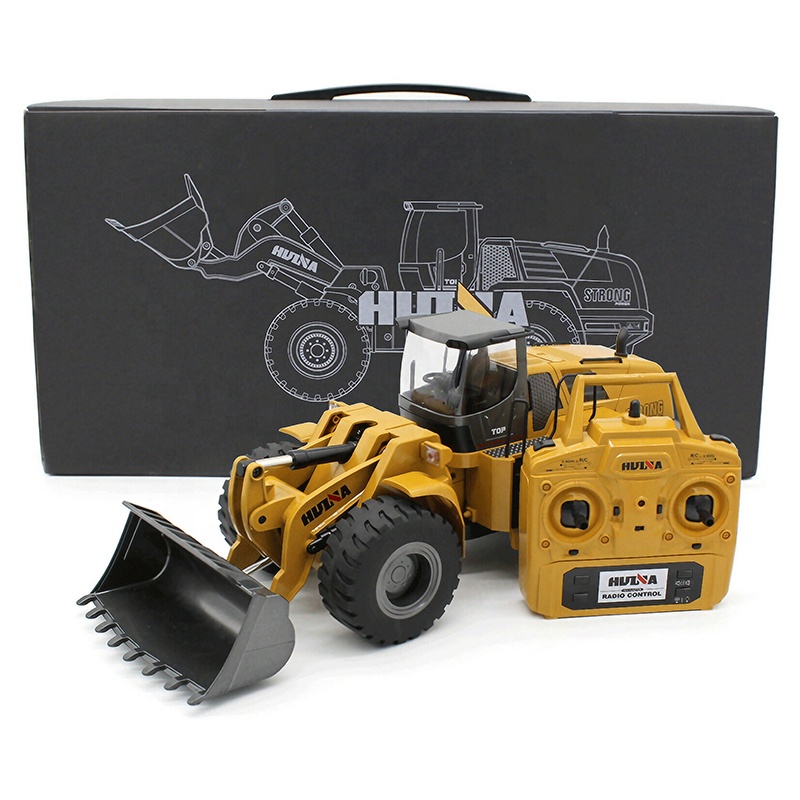Huina 1583 V4 Led Lights 1 14 Simulation Heavy Sound Radio Control RC Hydraulic Loader Engineering Vehicle for Adults