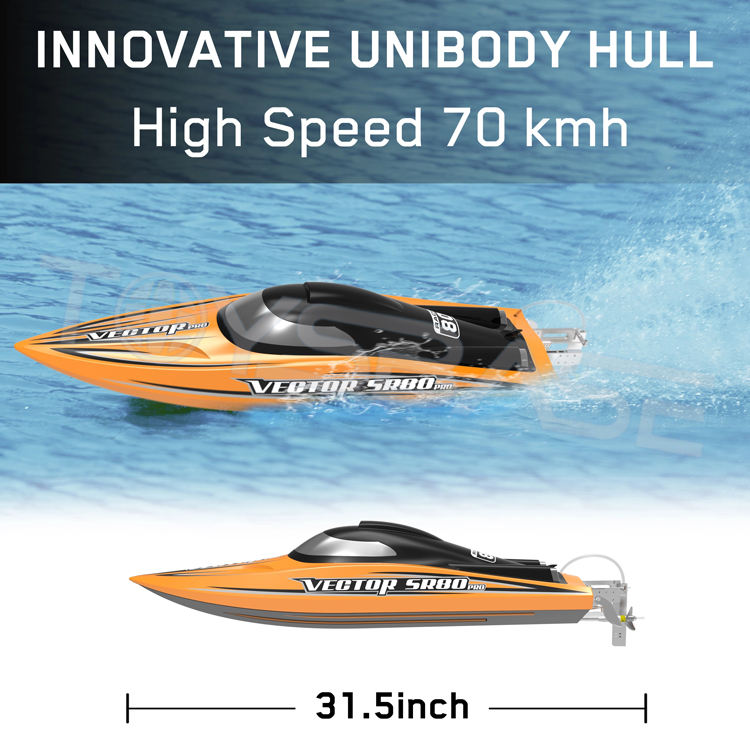 2025 Hot Sale Plastic Hardwares 44mph Super High Speed Large RC Jet Boat-App-Controlled 500m Remote Distance QF